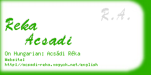 reka acsadi business card