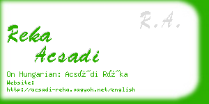 reka acsadi business card